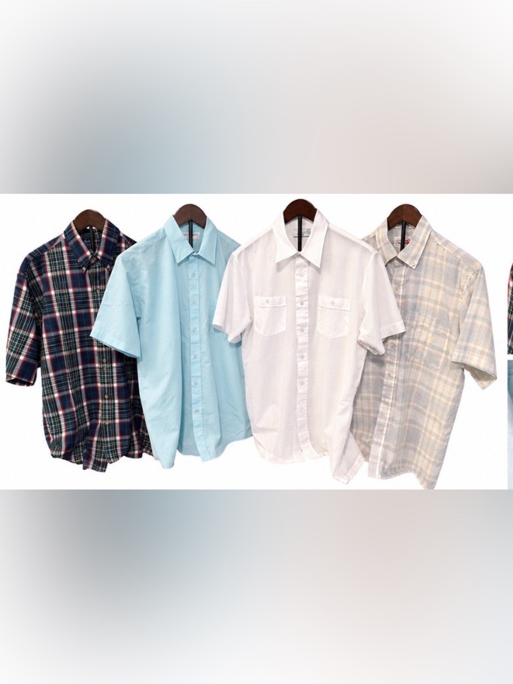 Arrow Short Sleeve Button-Down Shirt Set in White and Light Blue